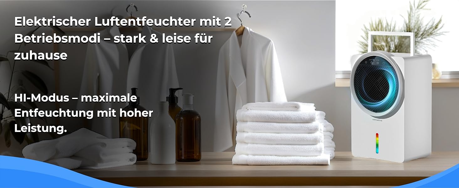 Електричний осушувач повітря Climative ION 12L/24h з Wi-Fi та очищувачем повітря для дому, квартири, ванної кімнати. Захист від вологи та плісняви до 20 м² (Adso)