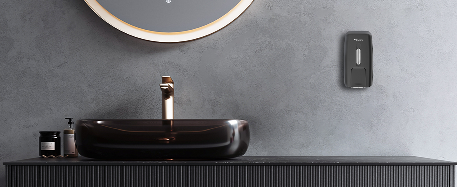 Настінний диспенсер для рідкого мила (9088) - чорний