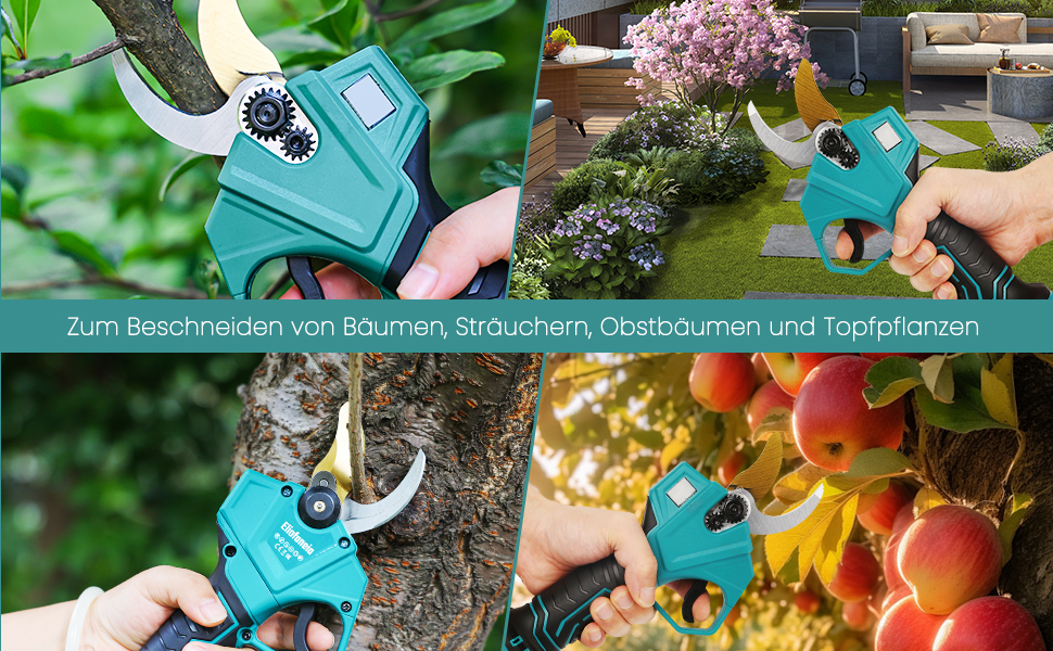 Cordless Pruning Shears, Cordless Tree Pruning Shears, Max 30MM Cutting Diameter, Professional Electric Garden Shears with Safety Switch, 2x2000mAh 21V Batteries, LCD Display, Charger, for 6-8 Hours of Operation