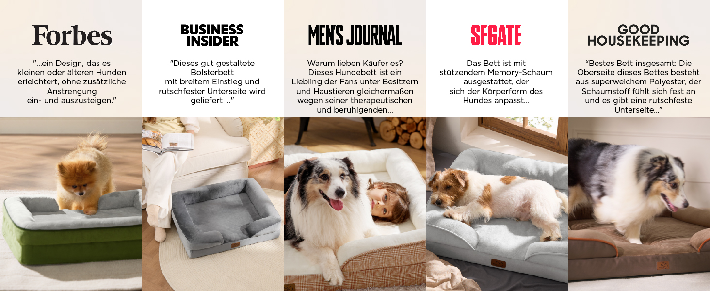 Ортопедичне ліжко для собак BEDSURE - 89x63 см. Зручне ліжко-софа для собак середніх порід, з ергономним наповнювачем, сірого кольору. Легко миється, не ковзає. Розміри: 89 x 63 x 17 см.