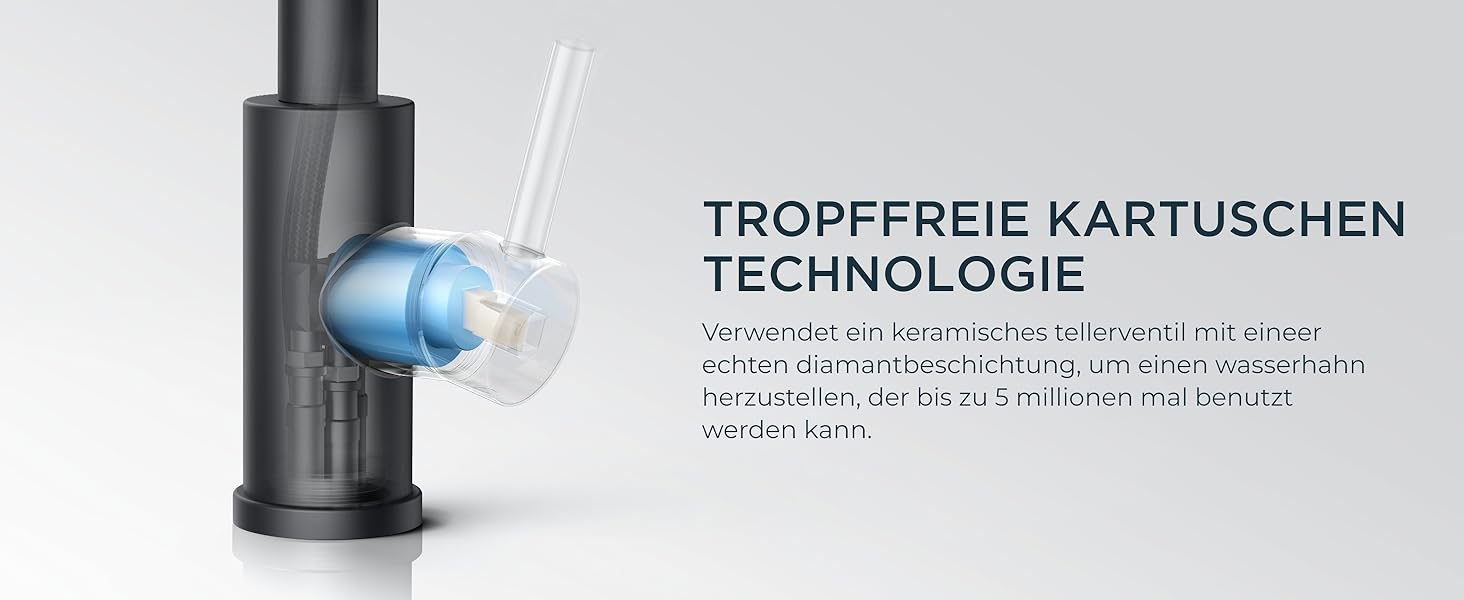 Змішувач для кухні FORIOUS висувний з душем, кухонний змішувач, L-подібний, 2 режими розпилення, поворотний 360°, матовий чорний