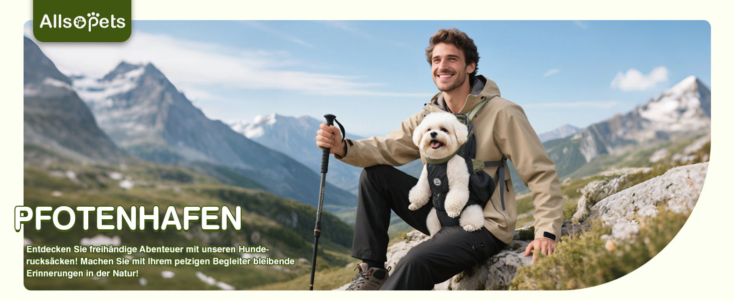 Рюкзак для собак Allsopets - легкий, дихаючий, зручний, з безпечною лінійкою, для подорожей, прогулянок на природі (оливковий, M)