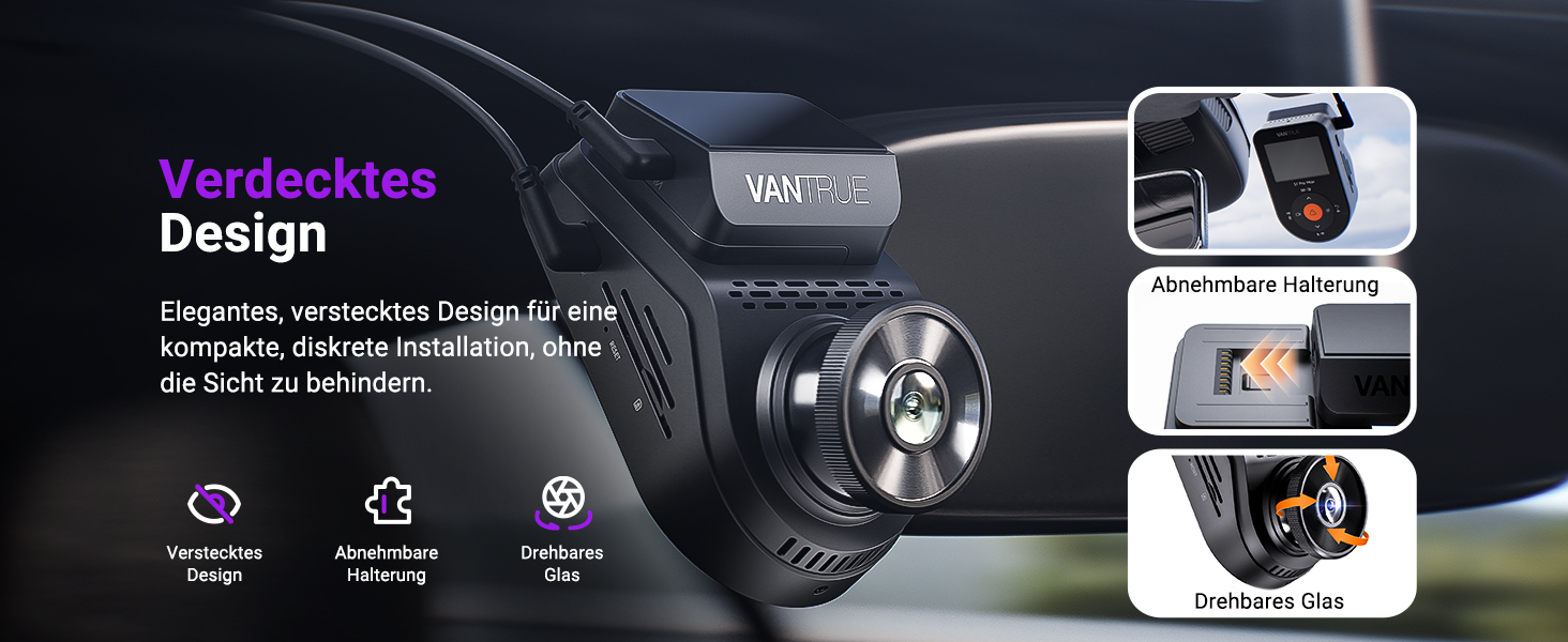 Автомобільний відеореєстратор VANTRUE S1 PRO MAX 4K + 4K з двома камерами (передня та задня), Sony STARVIS 2, нічна зйомка HDR, 24Гдн режим паркування, 5.8ГГц Wi-Fi, GPS, ADAS, підтримка LTE та карт пам'яті до 1ТБ