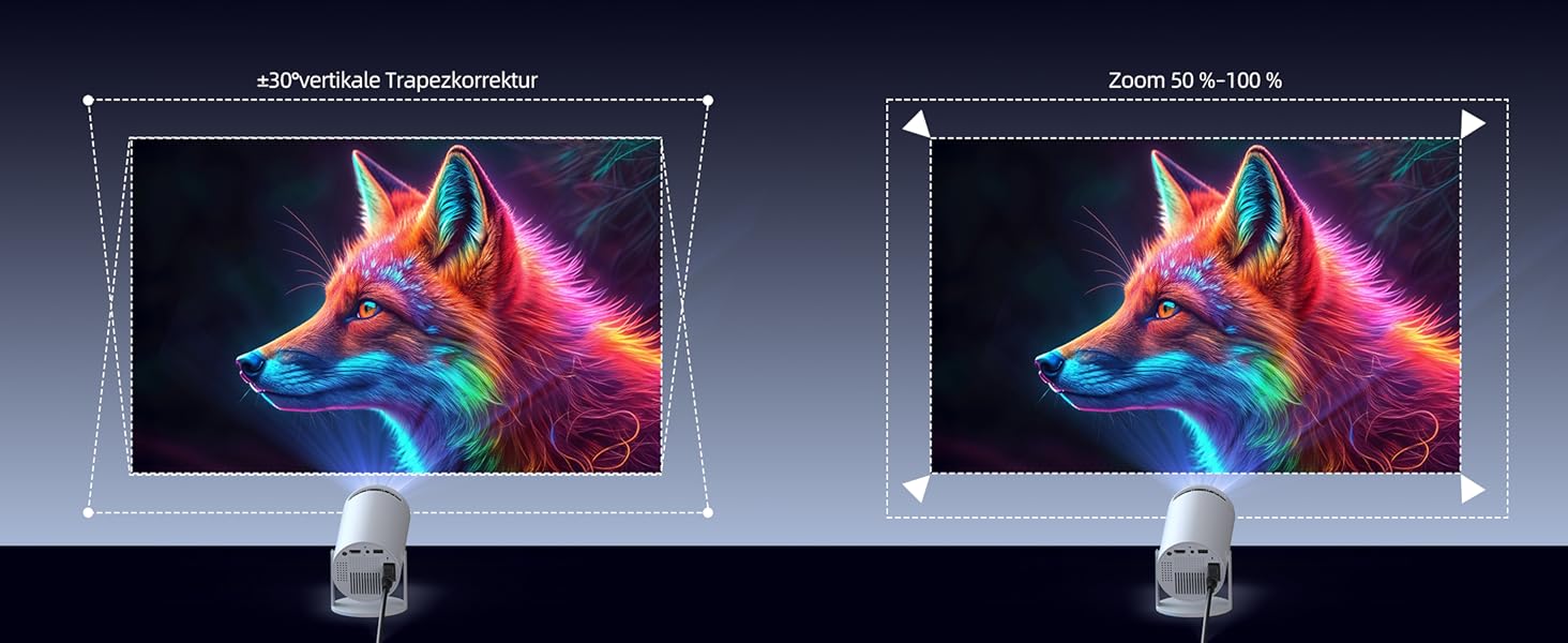 4K Міні проєктор Smart Beamers з WiFi 6, Bluetooth 5.0, поворотний 220°, Android 11.0 для дому та дітей. Підтримка HDMI, TV-Stick, USB, Laptop. Роздільна здатність 6-720p