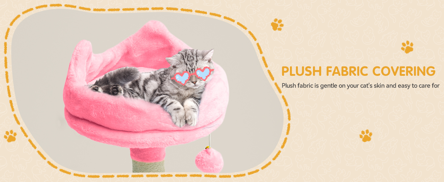 Кігтеточка YITAHOME XXL, 190 см, з 8 стовпів з сизалю, 3 платформи, 2 печери, кошик, гамак, іграшки, для котів, рожева