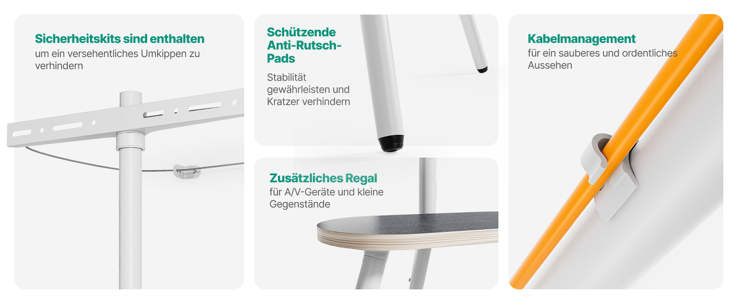 Стійка для телевізора 43-65 дюймів LCD LED OLED до 35 кг, регульована по висоті, поворотна, дерев'яна підставка з полицею, VESA 400x400 мм, біла