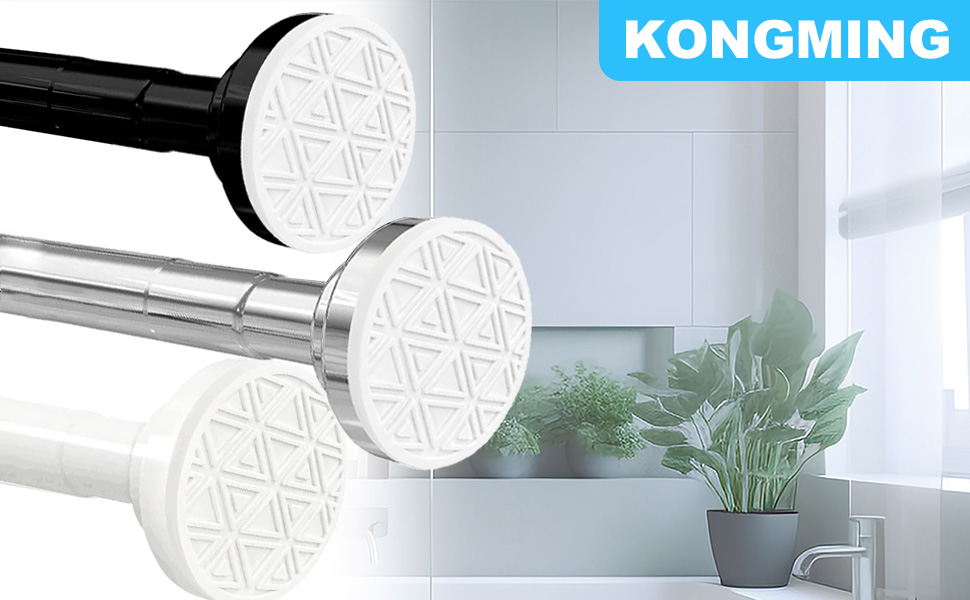 Телескопічна штанга для карнизів 60-130 см, висувна, з нержавіючої сталі, для штори, шафи, ванної кімнати, вікна або дверей (48-200 см, білий)