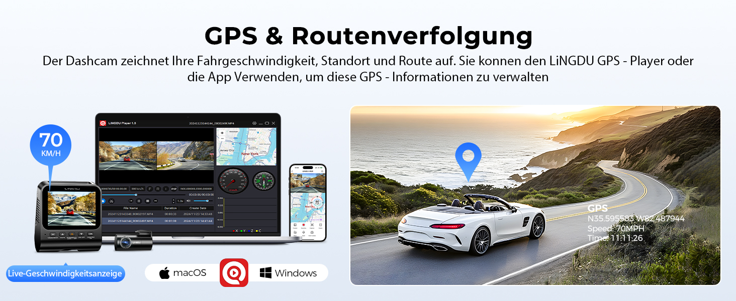 Відеореєстратор для авто Dashcam Auto Vorne Hinten 4K + 1080P з двома камерами, IPS-екран 2.4', SD 64GB, запис голосом, паркувальний режим, покращена нічна зйомка, WDR