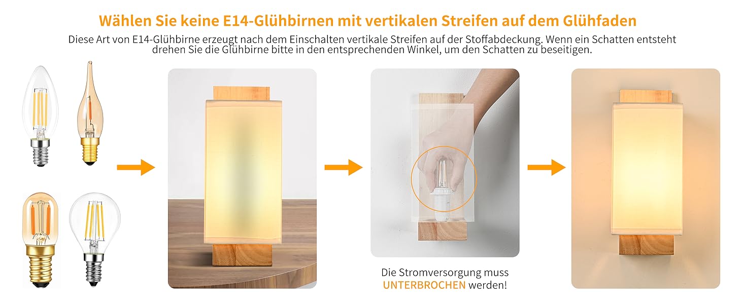 Настінний світильник Gleonlux з дерева, вінтажний стиль, E14, тканинний, для дому, індустріальний, для сходищ, вітальні, спальні, коридору, квадратний (10x12x25)