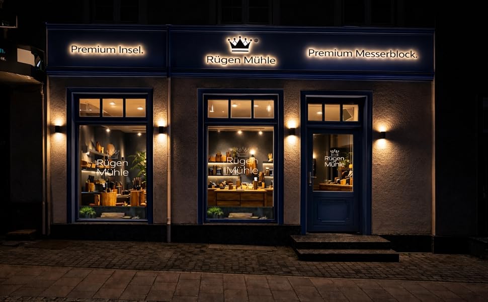 Набір ножів Rügen Mühle Premium, 7 предметів, дерев'яний блок з акації, нержавіюча сталь, чорно-коричневий