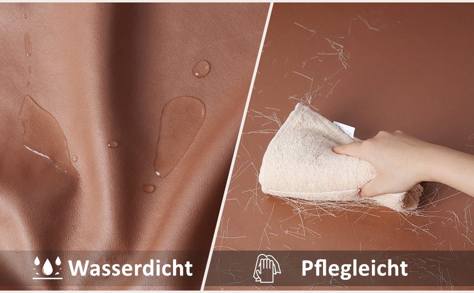 Софа для собак BingoPaw Luxus: велика ортопедична лежанка для собак XL з дихаючого водонепроникного шкірозамінника, сучасна лежанка для тварин з підголівником та дерев'яними ніжками, 120x74x40 см (колір: коричневий)