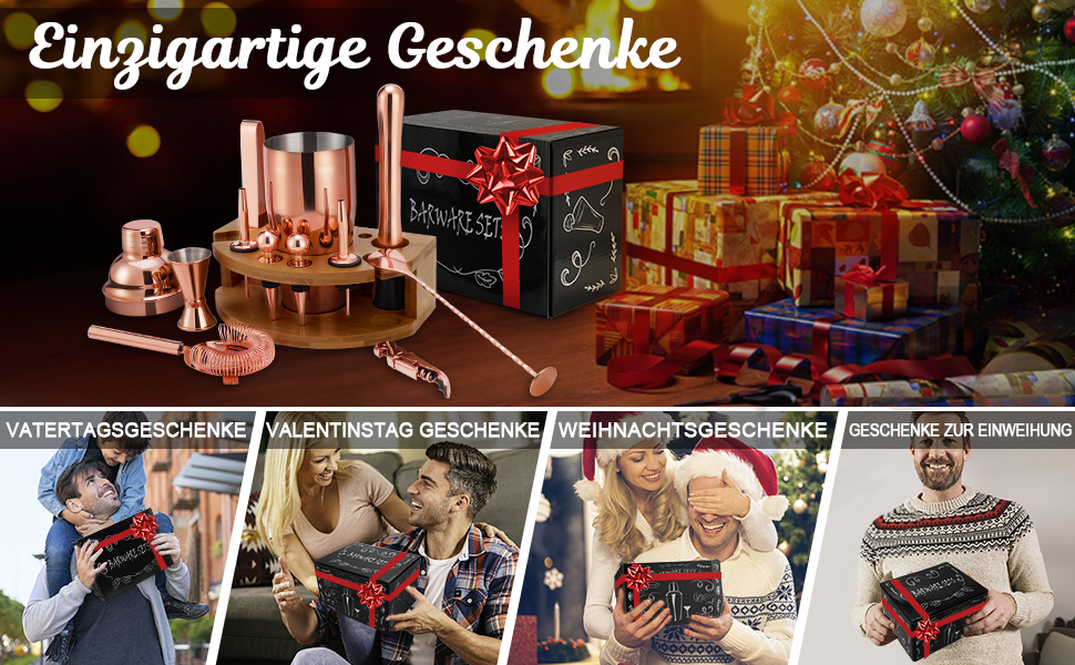 Набір шейкер для коктейлів Barkeeper Set з підставкою, нержавіюча сталь, професійний барний інструмент (рожеве золото)