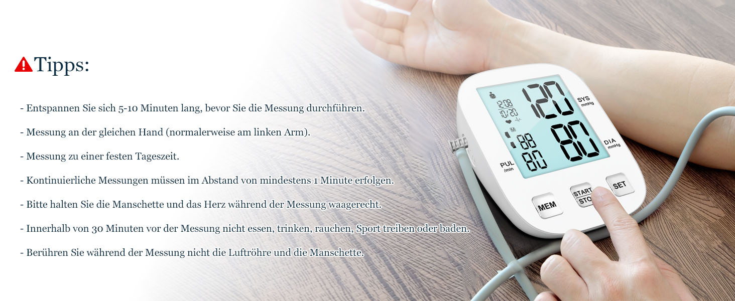 Тонометр на плече BP Blutdruckmessgerät: цифровий тонометр з регульованою великою манжетою 22-42 см, HOLFENRY тонометр на зап'ястя для дорослих та літніх людей