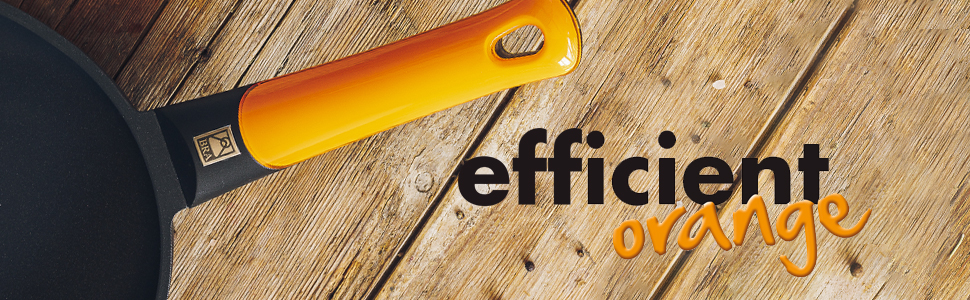 Набір сковорідок BRA Efficient Orange, алюмінієвий, чорний, 20/24/28 см, 4 шт.