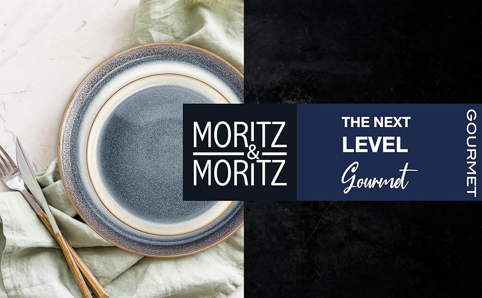 Набір посуду Moritz & Moritz TARENTO 24 шт. (6 осіб) сірий - Елегантний набір тарілок з високоякісної кераміки. Включає: 6 великих тарілок, 6 десертних тарілок, 6 супових тарілок та 6 чашок сірого кольору.