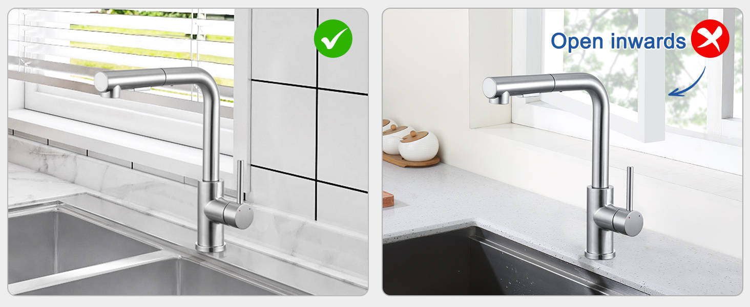 Висувна кухонна змішувач з душем, 360° поворот, нержавіюча сталь, 2 режими струменя, кухонна змішувач преміум-класу, сріблястого кольору