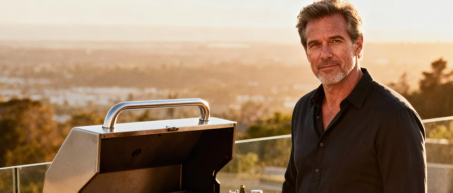 Набір для гриля для чоловіків - подарунок. Набір інструментів для гриля з нержавіючої сталі 3-в-1: шпатель, щітка для чищення. Ідеальний подарунок для гриля, подарунки для чоловіків (без гриль-кейсу). З дерев'яним кейсом