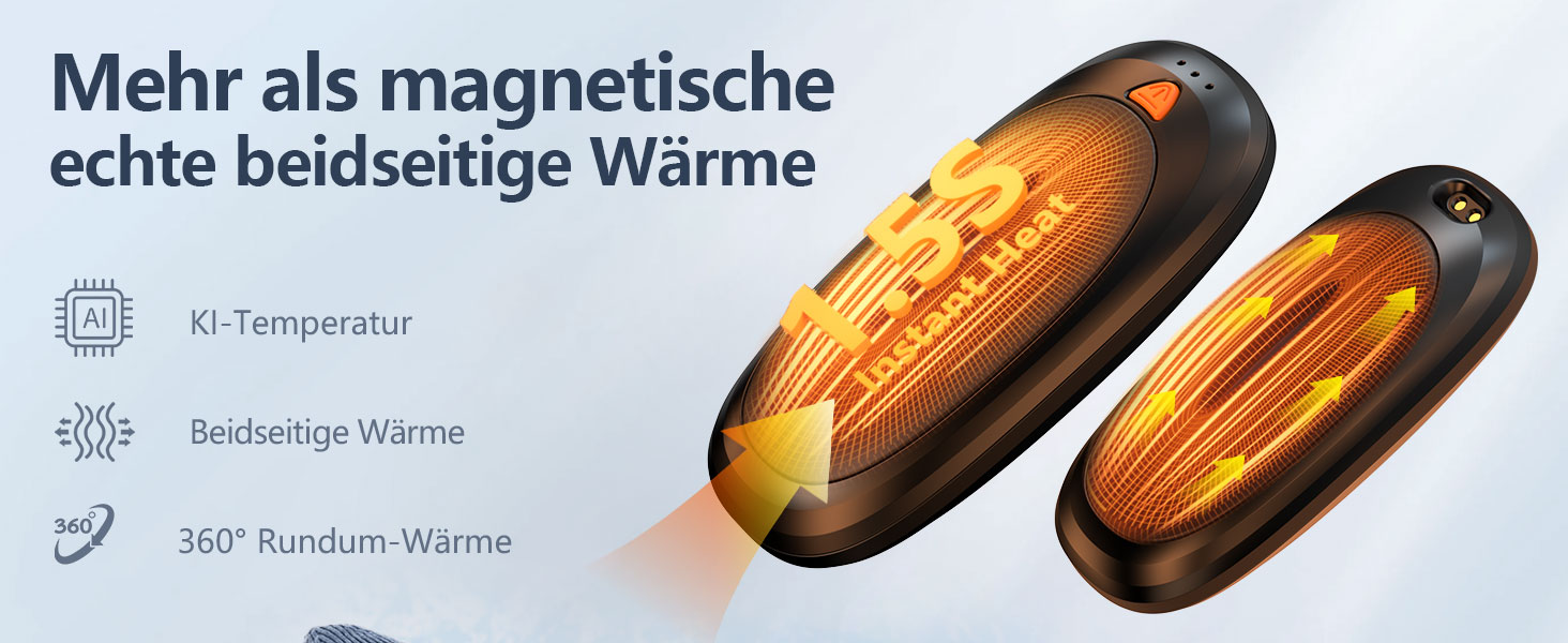 Електричні грілки для рук 2 шт. 4000mAh з зарядним кейсом 10000mAh, 3 режими нагріву, USB-C, для катання на лижах, кемпінгу, подарунок, рожевий