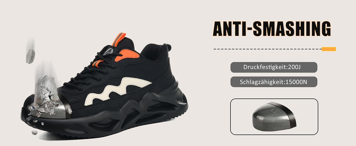 Черевики безпеки чоловічі та жіночі. Легкі спортивні захисні черевики з посиленою сталевою захисною накладкою. Дихаючі, неслизькі, розміри EU 37-46, колір: коричневий