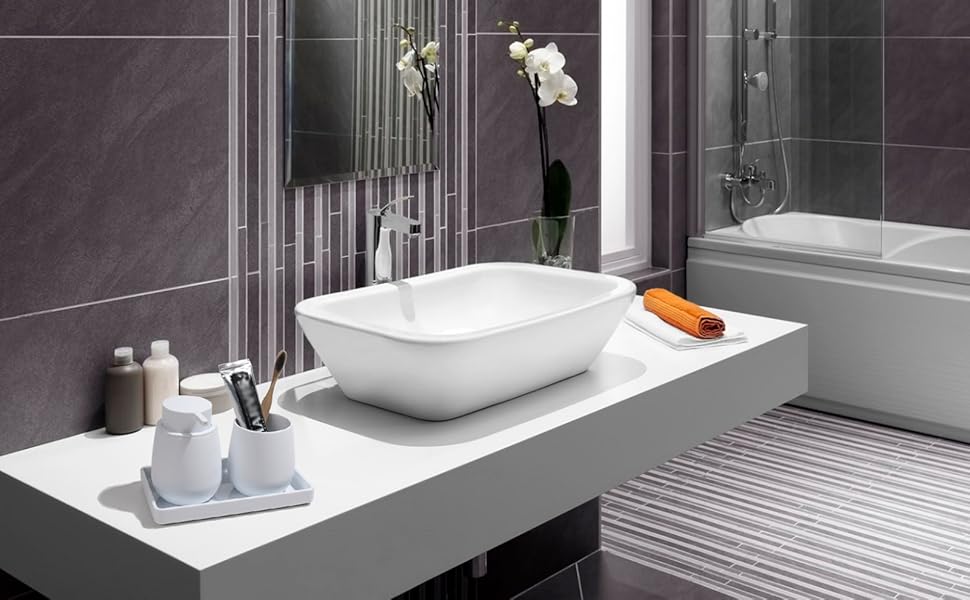 Набір для ванної кімнати AJEUNGAIN Grey, сучасний, 5 предметів: відро для сміття, тримач для туалетного йоржика, дозатор мила, стакан для зубної щітки та піднос