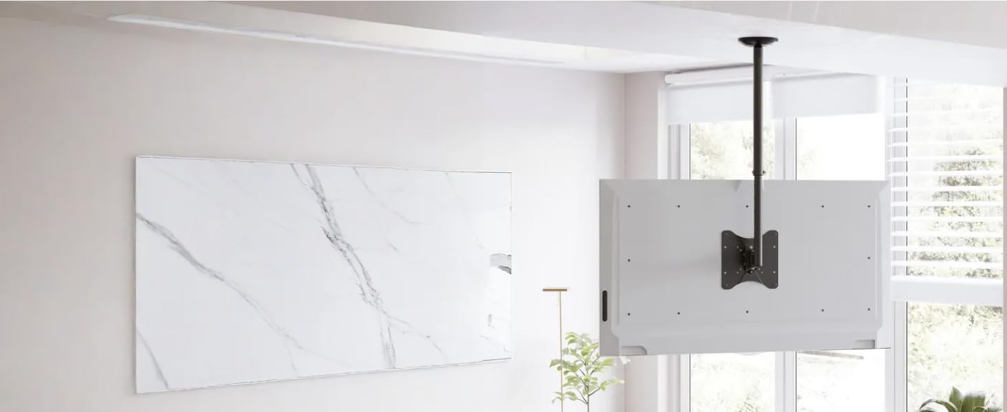 RICOO Adjustable TV Ceiling Mount for 13-33 inch TVs - Tilting & Swivel Mount for Flat, Smart, OLED, Curved TVs - VESA 200x200 - D0122