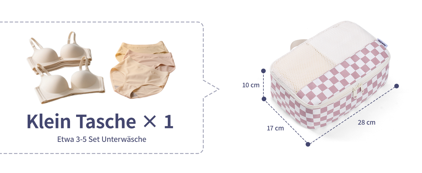 Набір органайзерів для валізи Narwey 7 шт., Packing Cubes для подорожей, рюкзаків, валіз (смугастий, Y-граублау)