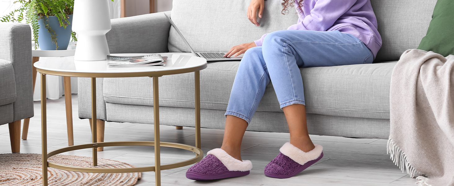 Жіночі зимові капці Evshine з плюшу та ефектом пам'яті (Memory Foam), протиковзкі, рожеві, розмір 39/40 EU