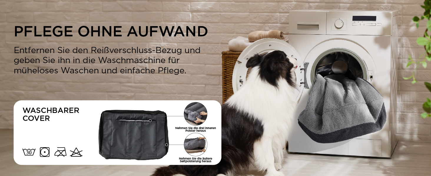 BEDSURE Лежанка для собак великих порід - 106x76 см, товста, з водонепроникною наволочкою, антиковзаюча, з м'якого плюшу Sherpa, темно-сіра