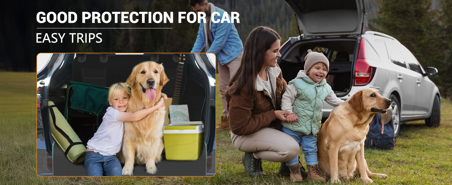 Захист для багажника авто для собак з боковими та захистом краю, універсальний 185x102см, 600D, водонепроникний, стійкий до подряпин, чорний