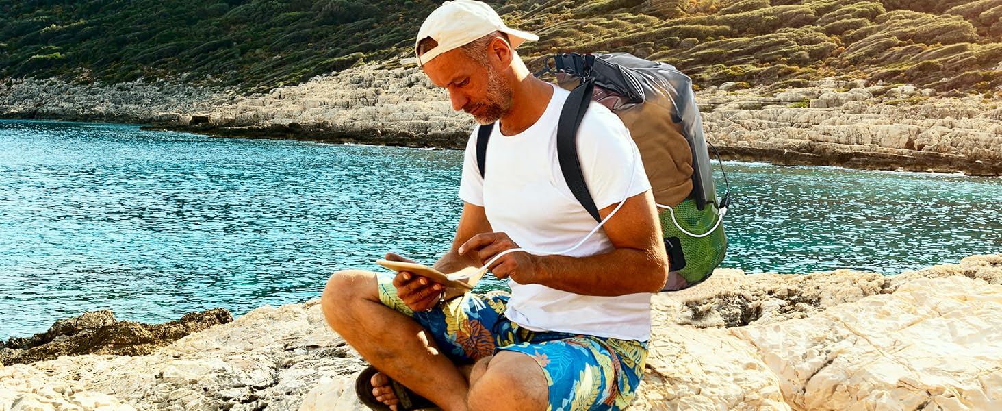 Водонепроникний рюкзак-мішок Dry Bag 20 л із Bluetooth-колонкою для каякінгу, туризму, човна, рафтингу