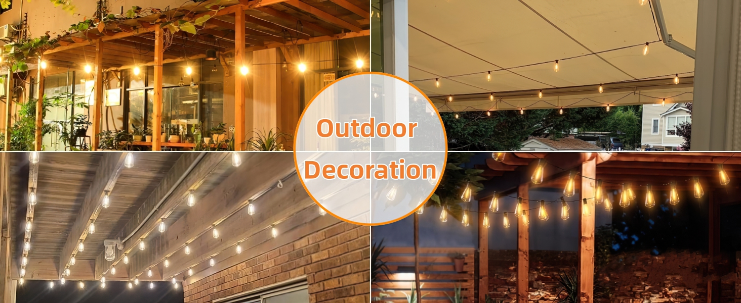 Світлодіодна гірлянда AzureStar для вулиці, 15 метрів, 2700K, ST38, IP44, для декору саду, балкону, вечірки, фестивалю