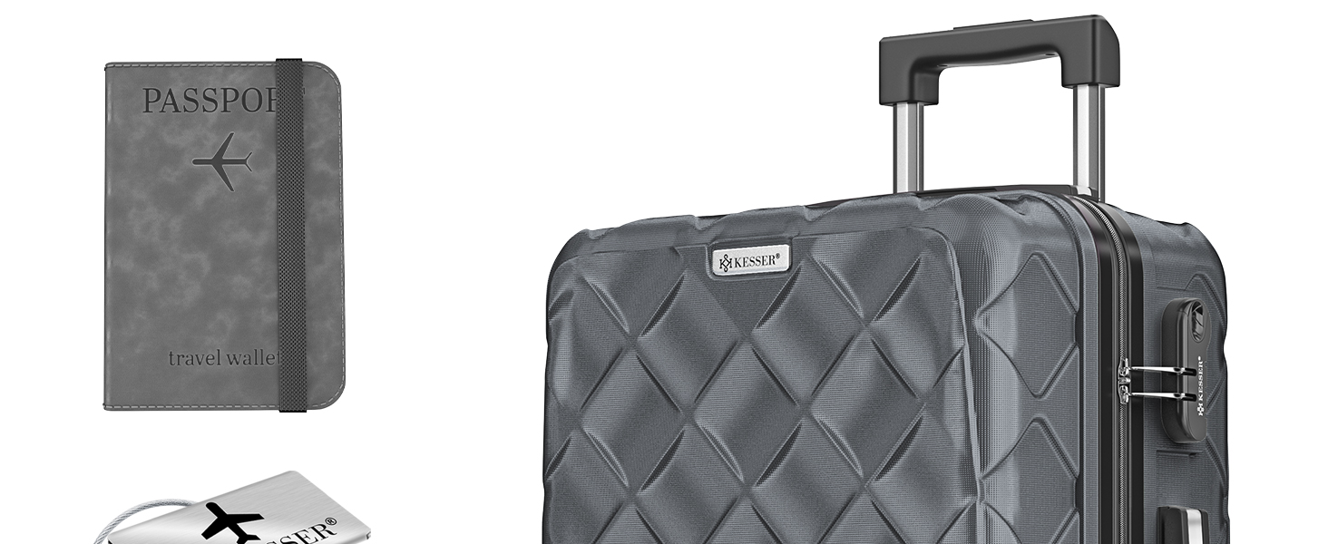Чемодан KESSER® 120L з ABS-пластику з кодовим замком, вагами та органайзером, 75 см | Валіза на колесах для подорожей та бізнесу