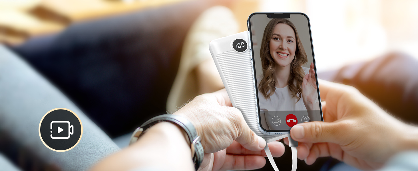 Power Bank VEEKTOMX 20000mAh з 5 виходами та 2 входами, білий. Портативний акумулятор для iPhone, iPad, Samsung, Xiaomi, Google Pixel