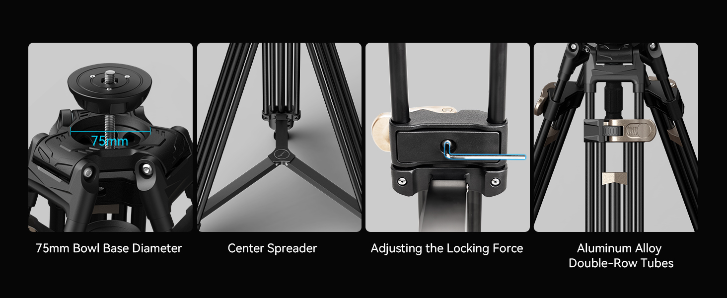 Професійний відеоштатив SmallRig AD-80 FreeBlazer (4163) з гідравлічною головою, алюмінієвий, навантаження до 8 кг