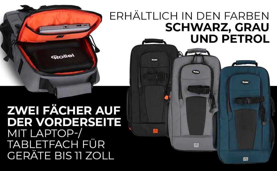 Сумка-слінг Rollei Fotoliner Ocean: фоторюкзак з перероблених пластикових пляшок (45 шт.), сірий, з дощовиком