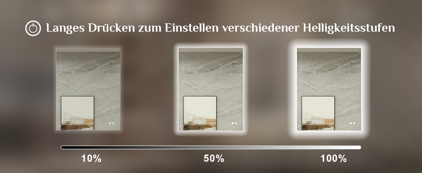 Дзеркало для ванної кімнати Keonjinn з підсвічуванням 60 см, антизапарюючий, з сенсорним вимикачем, пам'ять, 3 кольори світла, регульована яскравість, LED, без рами, прямокутне (90x90 см)