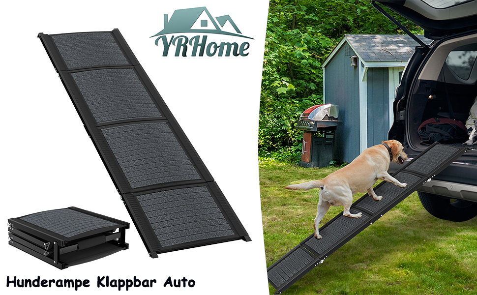 Східці для собак складні, 157 см, для великих собак до 110 кг, з неслизькою поверхнею та зручною ручкою, чорного кольору