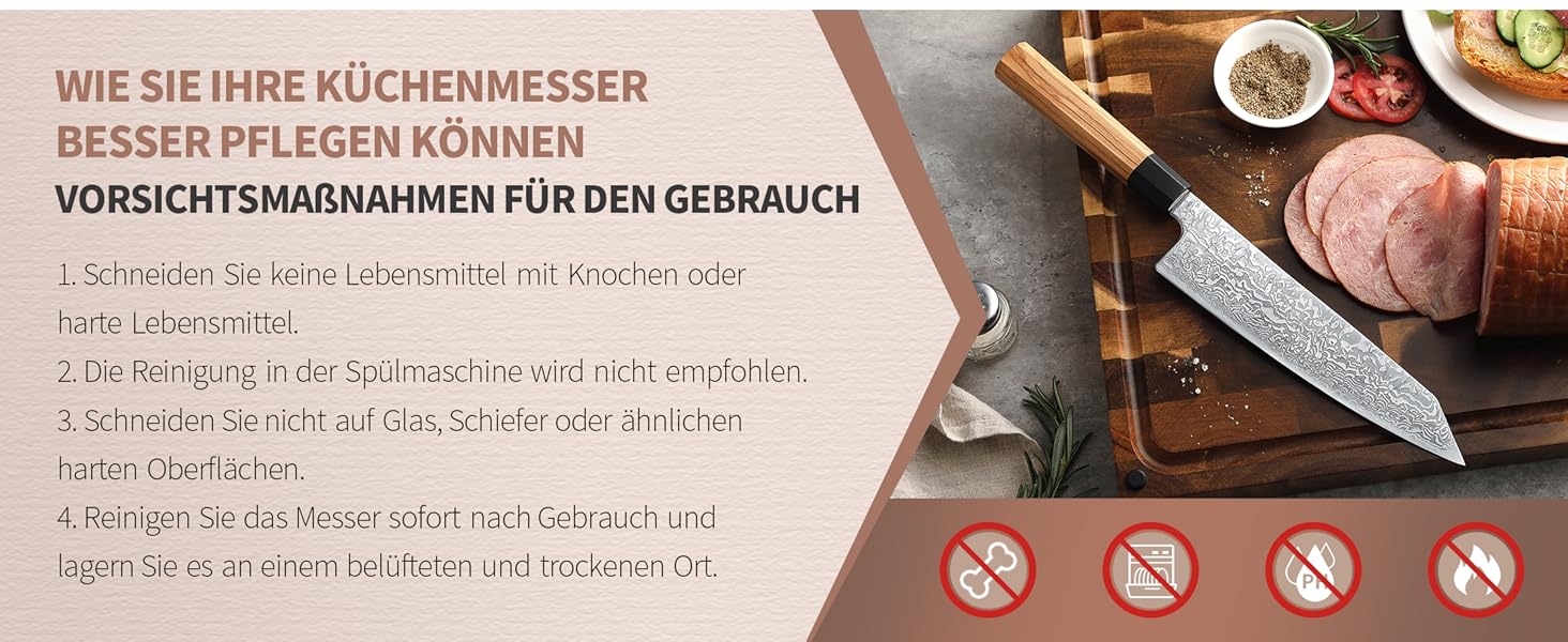 Японський ніж Kiritsuke XINZUO з дамаської сталі, 21.5 см, Gyuto, ручка з оливкового дерева та чорного рогу буйвола, ручна робота, з піхвою