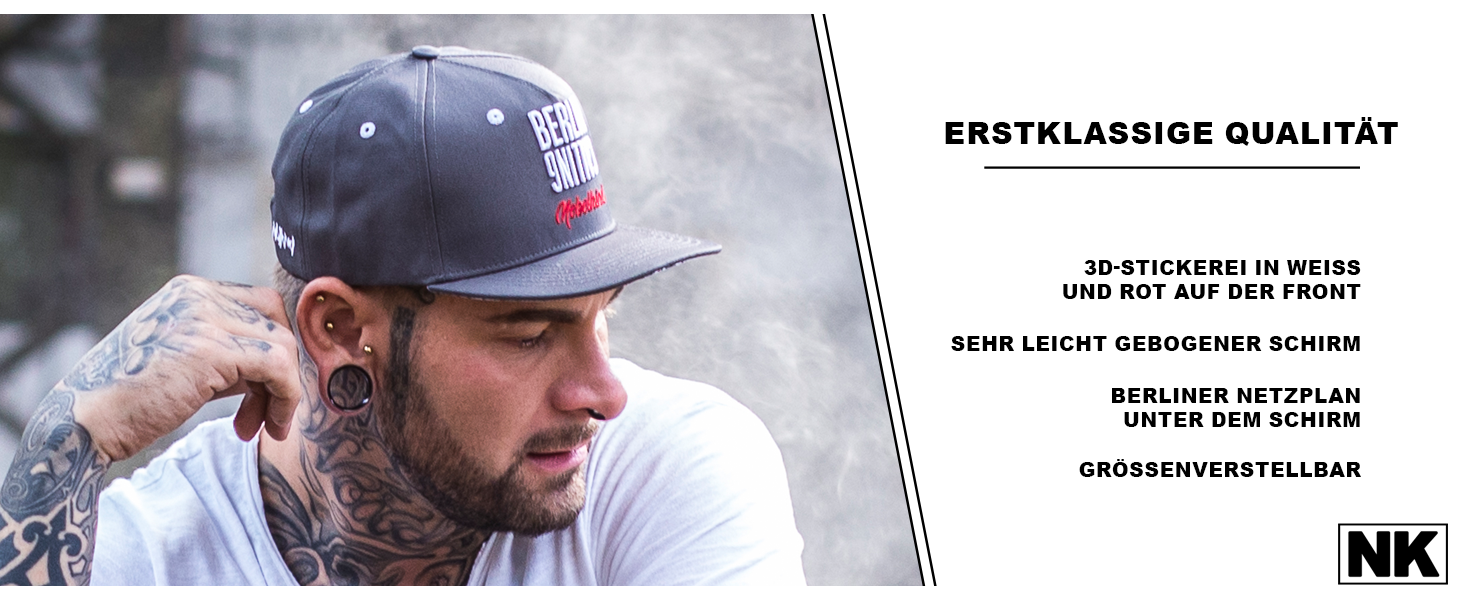 Кепка Nebelkind Snapback Berlin сіра, унісекс, регульована, висока якість, streetwear, бейсболка з прямим козирком