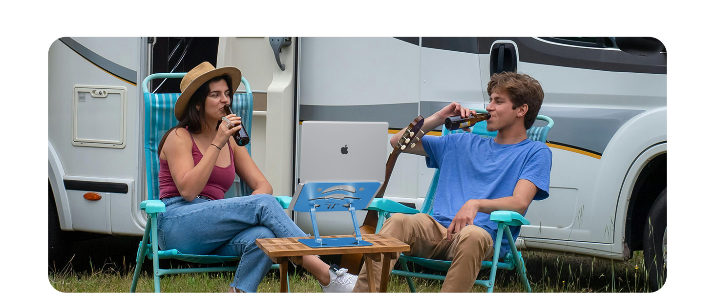 Підставка для ноутбука Ergonomic Aluminium, регульована по висоті та складна, стабільна та неслизька, покращена вентиляція, сумісна з MacBook (до 15,6 дюймів) (Темно-синій)