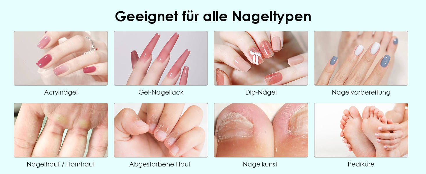 Електричний фрезер для манікюру та педикюру Profi Set 16 в 1 з LCD дисплеєм, 40000 об/хв, F/R, для гелевих нігтів, портативний, фіолетовий, блакитний, білий