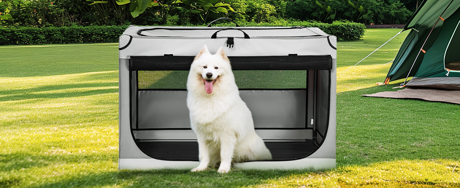 Клітка для собак Petsfit, складана, середнього та малого розміру, сіра, 76x50x49 см