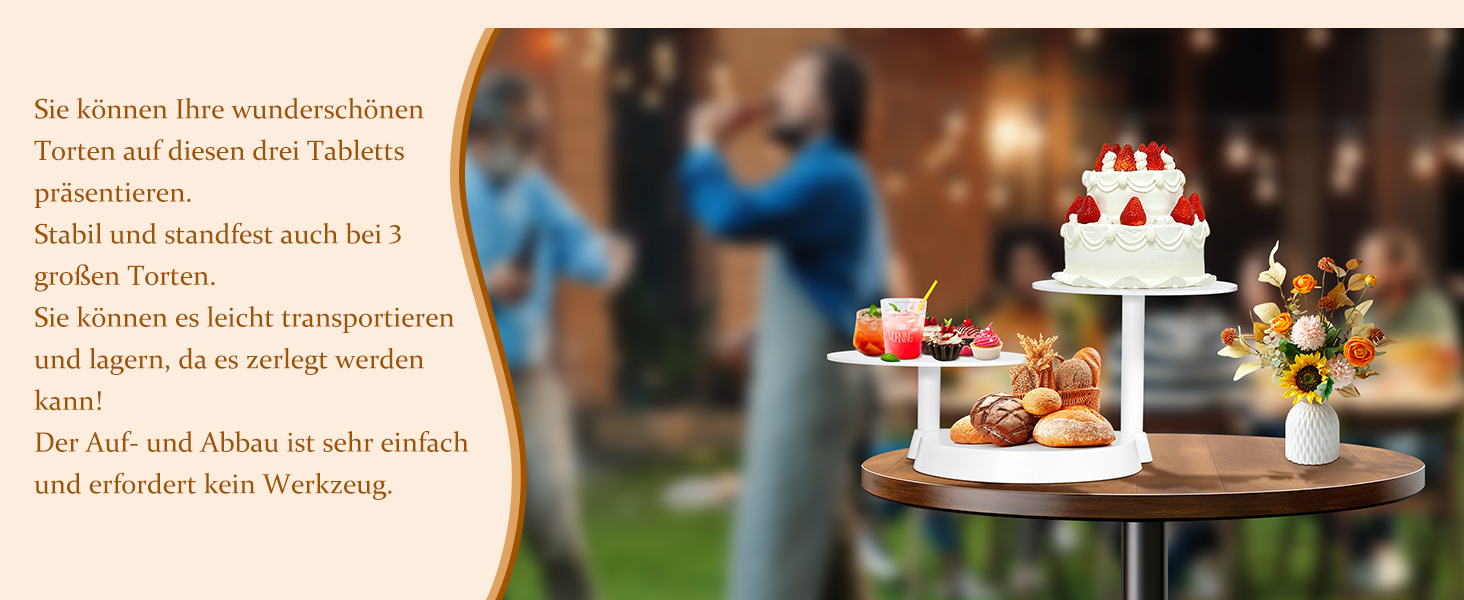 Обертова підставка для тортів Uten - поворотний стіл для випічки, декорування тортів, з пластику