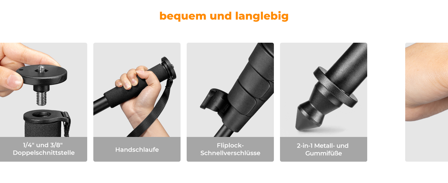 Монопод K&F Concept MS16 - 160см, алюміній, 5 секцій, для DSLR/DSLM/компактних камер