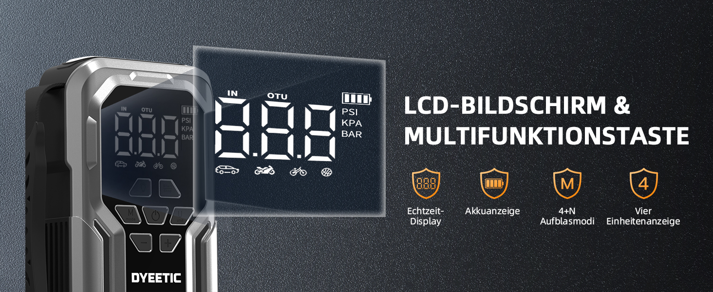 Powerbank Starthilfe 6000A з компресором 150PSI: портативний пусковий пристрій для авто/мото (бензин, 10.0L дизель) з LED ліхтариком QC3.0, срібний