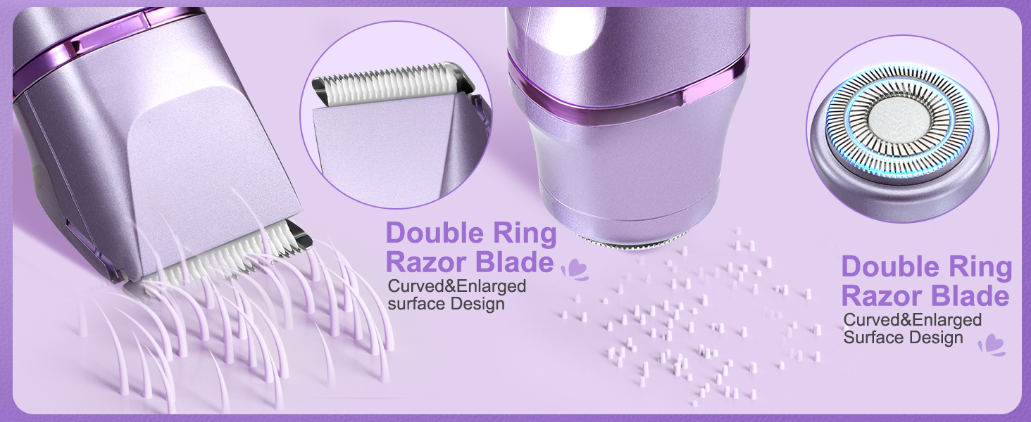 Електричний жіночий триммер 3-в-1 для тіла, обличчя, ніг, рук, під пазухами та зоною бікіні. Вологостійкий, перезаряджається (фіолетовий)