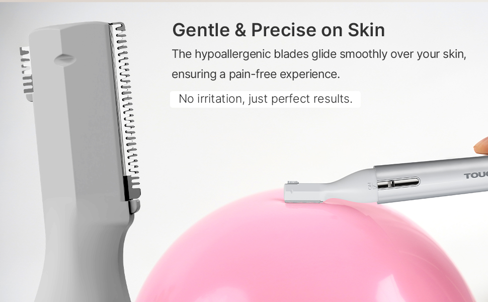 TOUCHBeauty AG-1658W: Професійний тример для тіла та обличчя - триммер для носа, брів, вух та обличчя (білий, срібний)