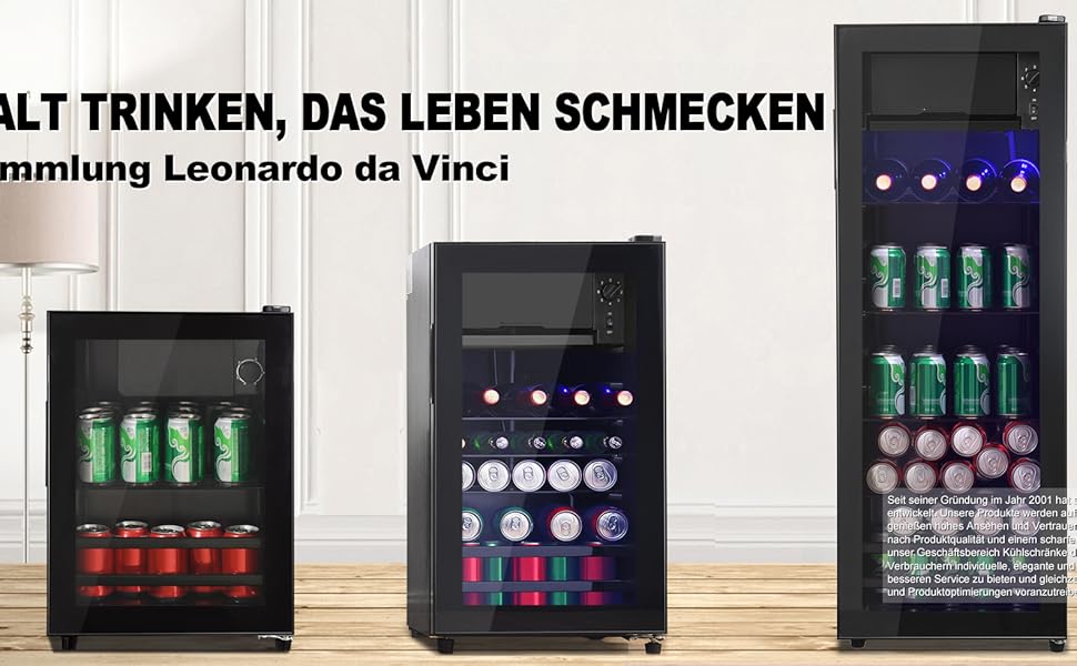 Холодильник Merax Freistehend 120L з морозильником 8L, LED-підсвічуванням та регульованими полицями. Чорний колір. Підходить для ресторану, бару, напоїв та пива.