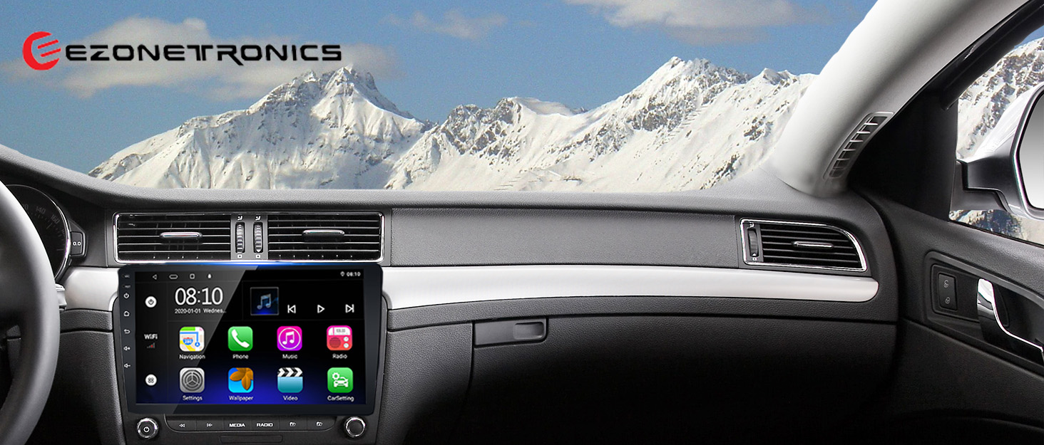 EZoneTronics 7-дюймове 1DIN автомагнітола з CarPlay/Android Auto, сенсорний екран, Bluetooth, підтримка SWC, Mirror Link, еквалайзер, FM/RDS, USB Type-C, AUX, TF-карта, камера заднього виду CW0013