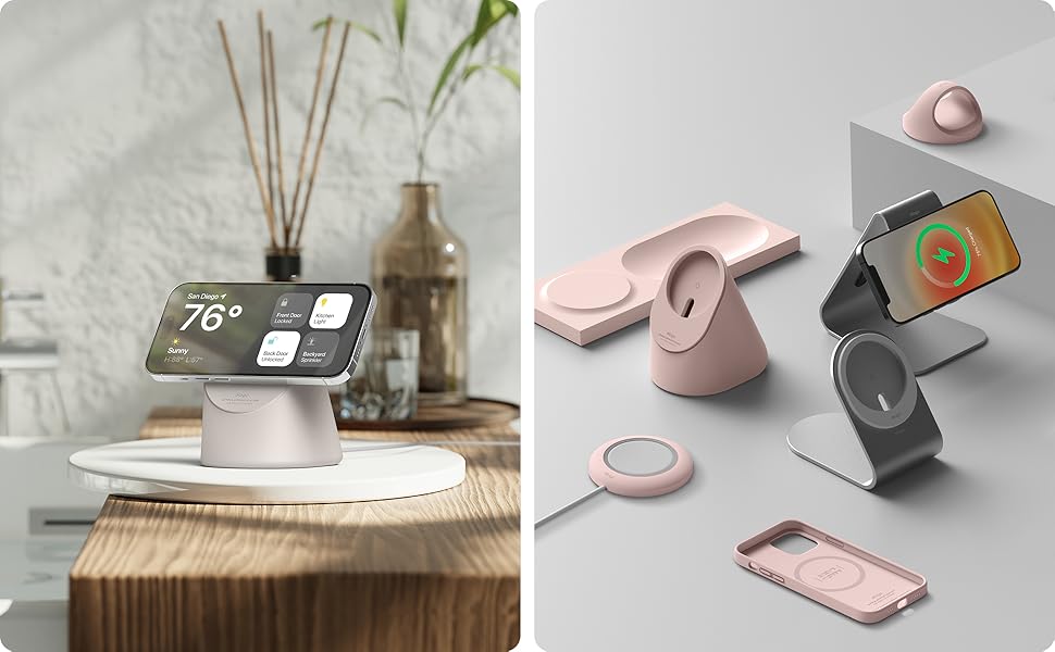 Підставка для зарядки iPhone Elago MS1 сумісна з MagSafe, Premium, Sandrosa (без зарядного пристрою)